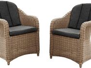 Destiny Balkonset MALAGA, (7-tlg., 2x Sessel, 1x Beistelltisch, inkl. Auflagen), Aluminium, Polyrattan