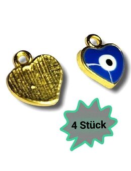 4 Stück Mini Nazar Boncuk Herz Anhänger Blaues Auge Schmuck für Halskette 8,90 €* - Villingen-Schwenningen