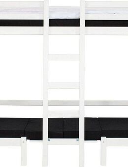 Hoppekids Hochbett ECO Dream JUMBO B/T/H 101/208/170 cm, umbaubar zum Etagenbett mit Sitzgruppe, Matratzen (oben u unten) in schwarz, Kiefer massiv/MDF