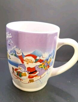 Milka Weihnachtstasse Kaffee /Tee Porzellan Tasse 10cm hoch 8cm breit Xmas - Essen