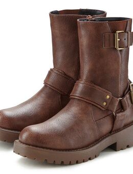 LASCANA Bikerboots mit trendigen Zierschnallen, Stiefel, Stiefelette