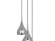 näve Pendelleuchte Retro, ohne Leuchtmittel, 3-flammig Hängeleuchte, Pendelleuchte, 3xE27, Farbe: chrom