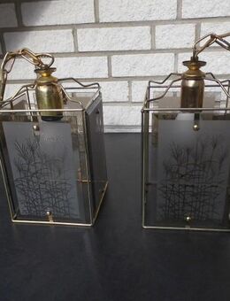 2 Lampen Leuchten Honsel Deckenlampen Hängelampen Hängeleuchten Messing Rauchglas Bambus/Gräser Vintage zusammen 18,- - Flensburg