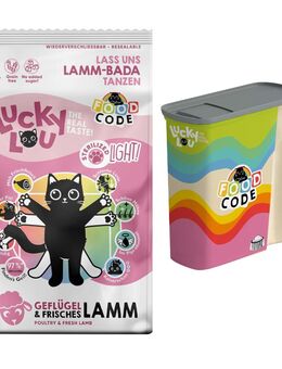 2 x 1,7 kg Lucky Lou Trockenfutter + Trockenfutterbehälter gratis! - Light Geflügel & Lamm
