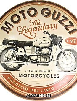 Schönes Moto Guzzi The Legendary Blechschild rund Biker Motorrad - Nostalgic-Art Ø 35 cm - Berlin