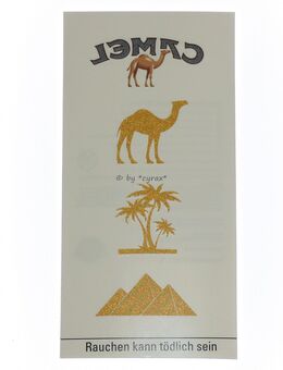 Goldenes Temporäres METALLIC-TATTOO von CAMEL, Hauttattoo - Bochum Wattenscheid