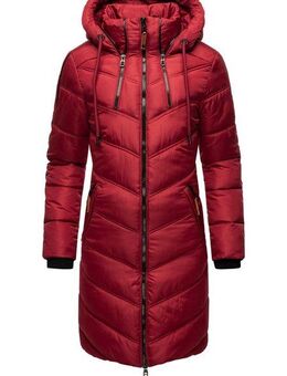 Marikoo Wintermantel Armasa modischer Damen Winter Steppmantel mit Kapuze