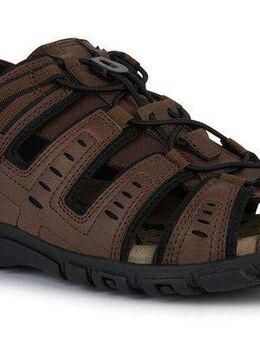 Geox UOMO SANDAL STRADA C Sandale, Sommerschuh, Klettschuh, Outdoorsandale, mit Lederfußbett