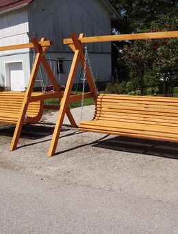 Hollywoodschaukel Holzschaukel Gartenschaukel Fichte massiv fertig lasiert - Tyrlaching