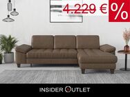 Design Ecksofa Braun Schlaffunktion Bettkasten Federkern Lederopt - Köln