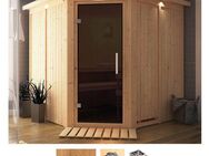 Karibu Sauna Jarin, BxTxH: 210 x 210 x 202 cm, 68 mm, (Set) 9-kW-Ofen mit integrierter Steuerung