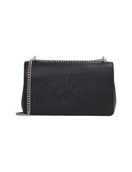 Calvin Klein Jeans Schultertasche SCULPTED EW FLAP25 SHOULDER BAG, Abendtasche, Damen Handtasche mit Zierkette als Trageriemen