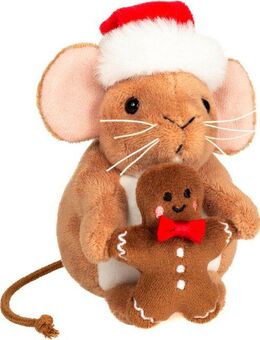 Teddy Hermann® Kuscheltier Weihnachtsmaus mit Lebkuchenmann, 11 cm