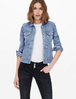 ONLY Jeansjacke ONLWONDER – Jeansjacke mit Teilungsnähten und Stretch sehr figurbetont, casual, Denim, Baumwollmischung, Brusttaschen