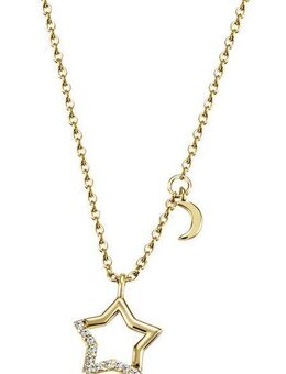 Firetti Kette mit Anhänger Schmuck Geschenk Silber 925 Halsschmuck Halskette Ankerkette Stern, mit Zirkonia (synth)
