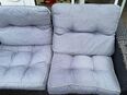 Rattan Gartenpolster 4x2 Navy Blau 50x50x40 cm mit Designnähten in 60323