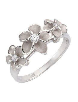 Firetti Fingerring Schmuck Geschenk Silber 925 Silberring Blume/Blüte, mit Zirkonia (synth)