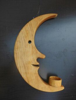 Holz Mond Teelichthalter Holzmond 33 cm Fensterschmuck 4,- - Flensburg
