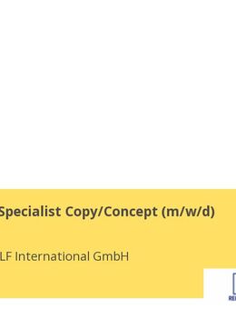 Marketing Specialist Copy/Concept (m/w/d) - Glinde