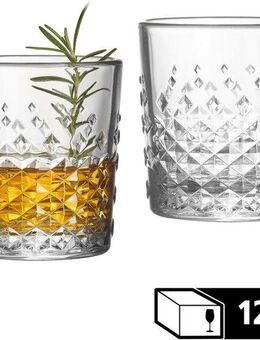 LIBBEY Gläser-Set Rocks Glas -OCULAR-, 236 ml, Ø 8 cm, H: 9 cm, 12er Set, Glas, hochwertig verarbeitet, im modernen Design