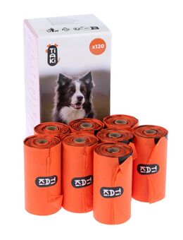 TIAKI Biologisch abbaubare Hundekotbeutel - 8 Rollen à 15 Beutel (120 Beutel)