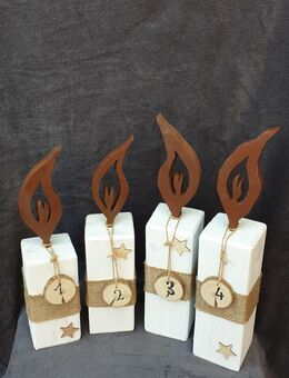 Weihnachtsdeko aus Holz, Advent Holzkerzen Unikat - Wilster