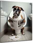Wandbild auf Toilette 30x40cm HDF Wandbehang Dekoration Bild Hund in 75217