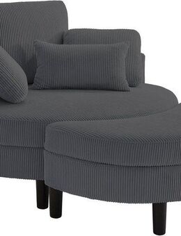 ATLANTIC home collection Loveseat Ravi, B: 114 cm, XXL- Sessel, mit Stauraumhocker, Rückenstütze & 4 Zierkissen