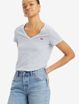 Levi's® V-Shirt PERFECT VNECK mit Mini-Batwing-Logostickerei