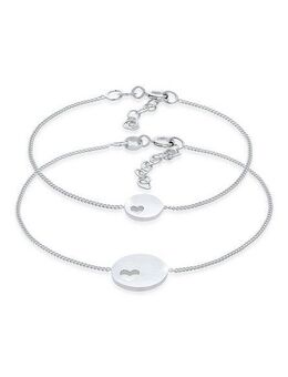 Elli Schmuckset Plättchen Herz Mutter Kind (2 tlg) 925 Silber