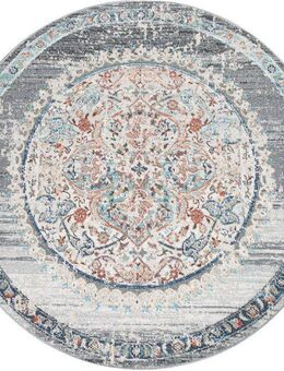 Paco Home Teppich Torres 271, rund, Höhe: 8 mm, Kurzflor, Orient-Optik, Vintage Design, In- und Outdoor geeignet