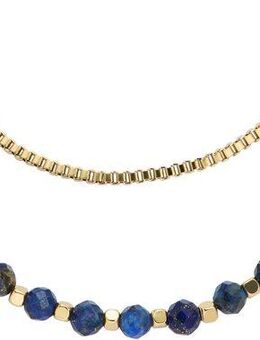 Fossil Kette ohne Anhänger Schmuck Geschenk Edelstahl All Stacked Up Bead, mit Malachit (synth) oder Lapislazuli