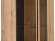 INOSIGN Vitrine Cantara, Vitrinenschrank in Eiche Evoke oder weiß, Standvitrine schwarzer Stangengriff, ausreichend Stauraum, vielseitig einsetzbar