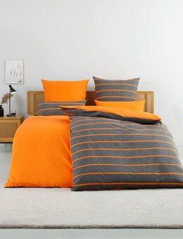 my home Bettwäsche Katja, Linon, 2 teilig, Bettwäsche aus Baumwolle, Bettwäsche mit Streifen-Design, Wendeoptik
