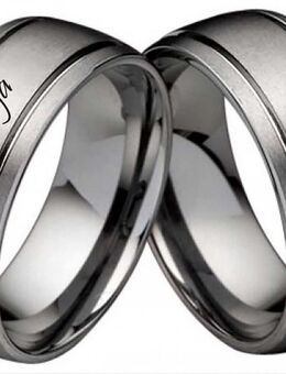 Partnerringe Wolframringe PW117 mit Außengravur - Aholming