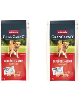 1 + 1 gratis! 2 x 1 kg animonda GranCarno Adult - Geflügel + Rind