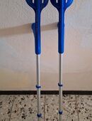 Unterarmgehstützen Paar Aluminium Krücken Gehhilfe mit Griff Blau 107cm in 45259