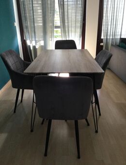 Esstisch mit 4 Stühlen aus Samt - Gröbenzell
