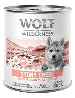 Wolf of Wilderness Junior - mit viel frischem Geflügel 6 x 800 g - Stony Creek - Geflügel mit Rind
