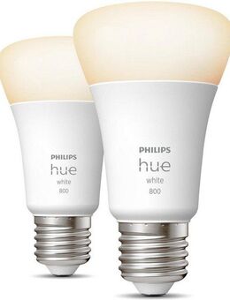 Philips Hue LED-Leuchtmittel White E27 Doppelpack 2x800lm 60W!, E27, 2 St., Warmweiß