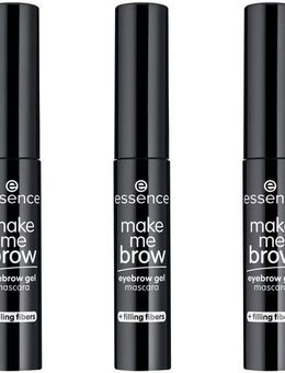 Essence Augenbrauen-Gel make me BROW eyebrow gel mascara, 3-tlg., Mit winzigen Fasern, bietet Farbe und Volumen, natürlicher Look.