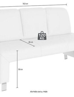 exxpo - sofa fashion Polsterbank Intenso, Sitzbank, Breite 162 cm, wahlweise in Leder oder Textil, hohe Bodenfreiheit, frei im Raum stellbar, hoher Sitzkomfort