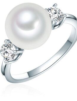 Rafaela Donata Perlenring RD432 (1-tlg), Ring Sterling Silber Muschelkernperle weiß Zirkonia weiß
