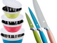 KING Messer-Set AROMI Metallic (Set, 3-tlg), inklusive 3tlg. Schüssel-Set