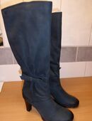 Caprice Stiefel Grau Leder mit Stulpe und Schleife Gr. 5 (38) neu in 57548