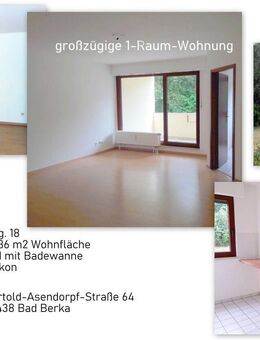 Großzügige 1-Zimmer-Wohnung mit Balkon - Nähe Zentralklinik - Bad Berka