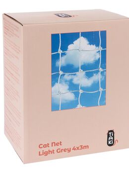 TIAKI Katzenschutznetz mit Drahtverstärkung, hellgrau - 4 x 3 m