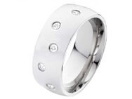 Damenring Edelstahl DE047 mit Zirkonias - Aholming