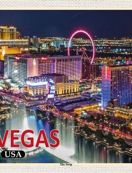 Tolles Holzschild Las Vegas The Strip USA Wandbild - München