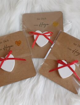 ab 1,60 € .. Gastgeschenk Glücksbringer Herz Herzchen Geschenk Mitbringsel Handmade Keraflott Raysin - Rheinbach